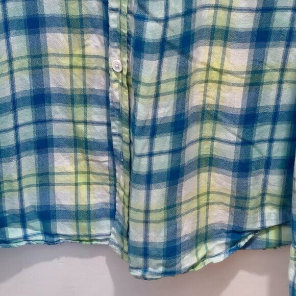 Columbia Men's Button-Up Plaid Shirt Large L/S Blue & Yellow Cotton - Picture 5 of 10
